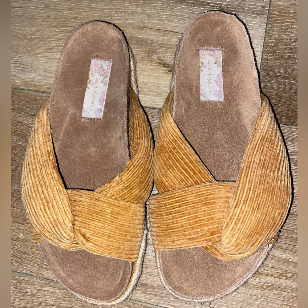 Tan Espadrilles with Woven Cross-Strap Design| Band of gypsies